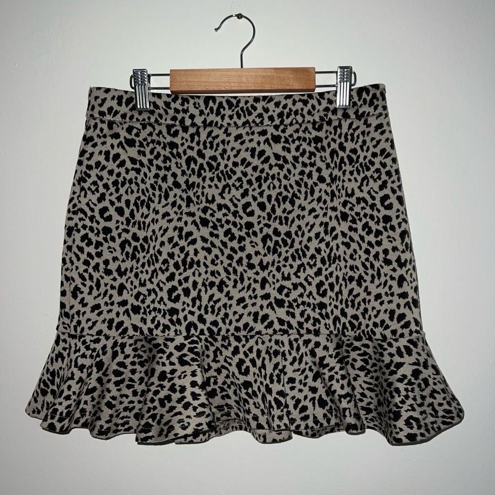 Leopard Print Ruffle Skirt